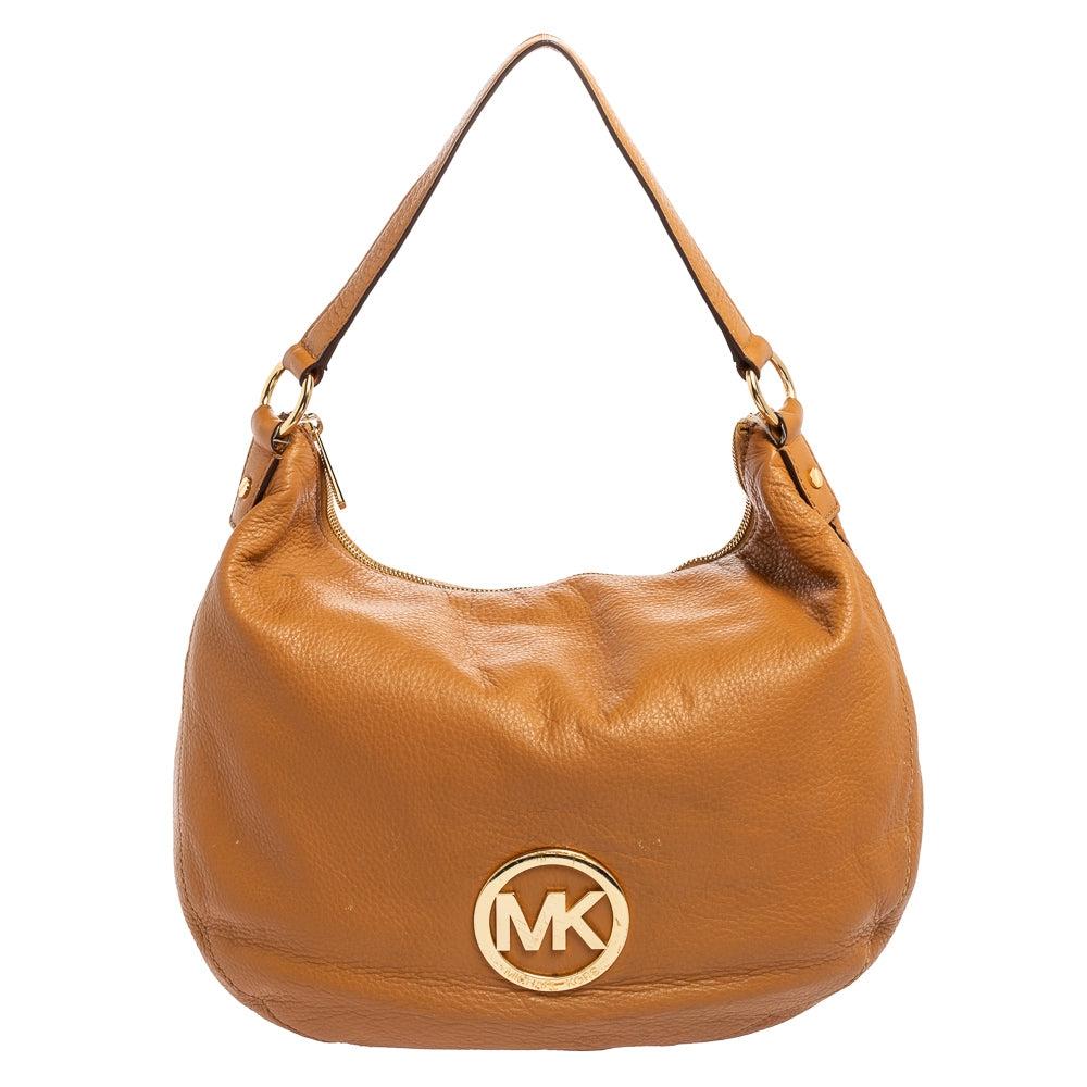 

Michael Kors Michael Michael Kors Карамельный кожаный хобо с молнией и логотипом коричневый