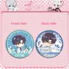 1PC Love and Deepspace Sylus Rafayel Zayne Xavier Anime Flowing Sand Badge Double Sided Pattern Brooch Cospaly Cartoon Gift 55MM