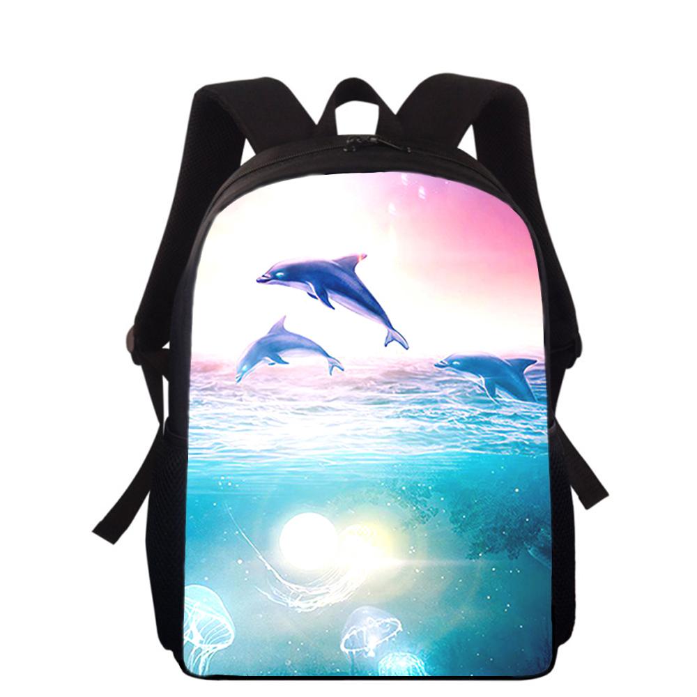 Dolphin Animal 16" 3D Print Kids Backpack Primary School Bags for Boys Girls Back Pack Students School Book Bags