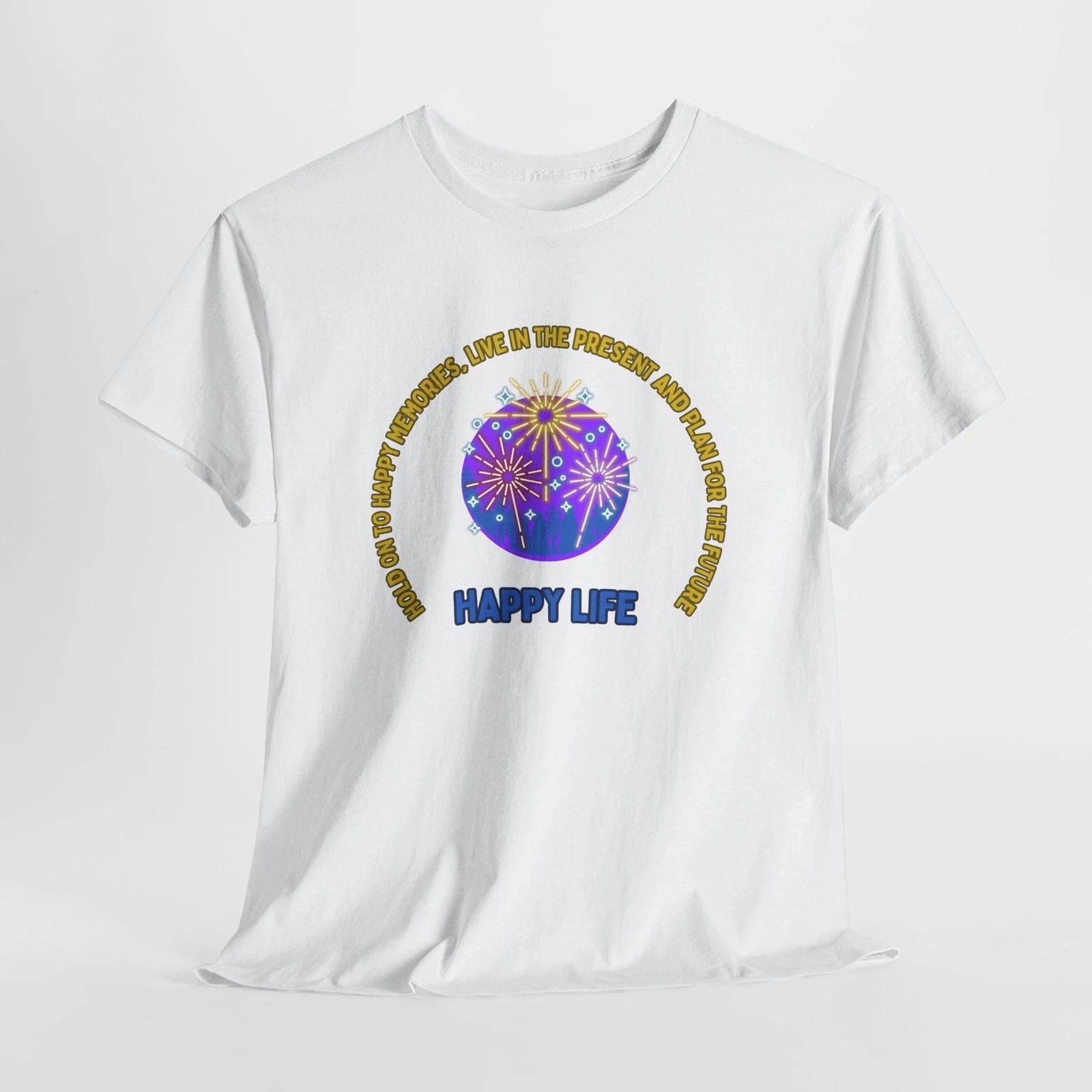 

Happy Life Unisex Heavy Cotton Tee, Casual Shirt, Gift for Friends, [...] S