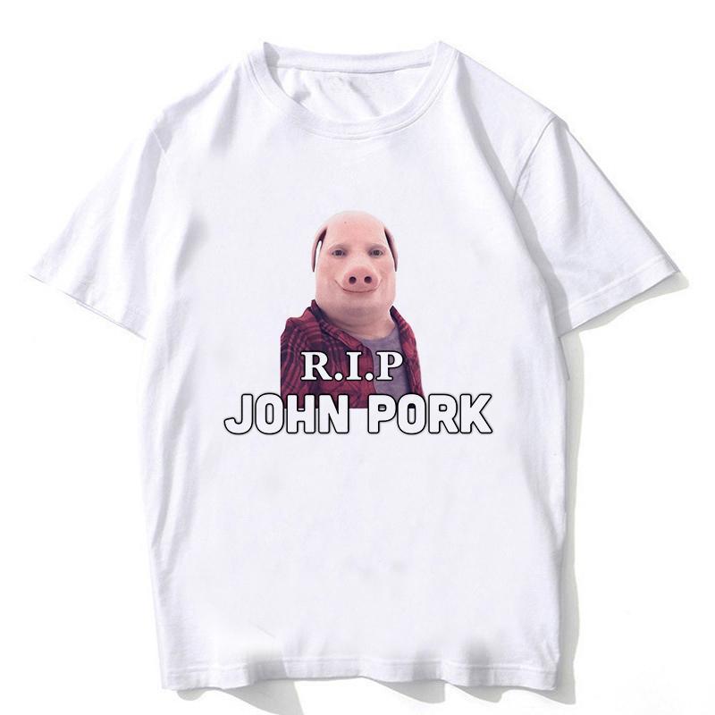 Lustiges John Pork ruft an Anruf annehmen Telefon T-Shirt für Frauen Schwein Tops T-Shirt Gothic Hip Hop T-Shirt Streetwear Kleidung