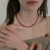 modernlike silver 925 oval red agate necklace