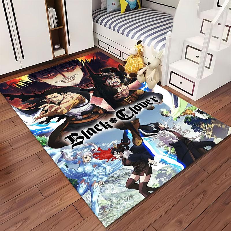 Black Clover Anime Carpet Suitable As a Non-slip Mat for the Living Room or Bedroom Sofa