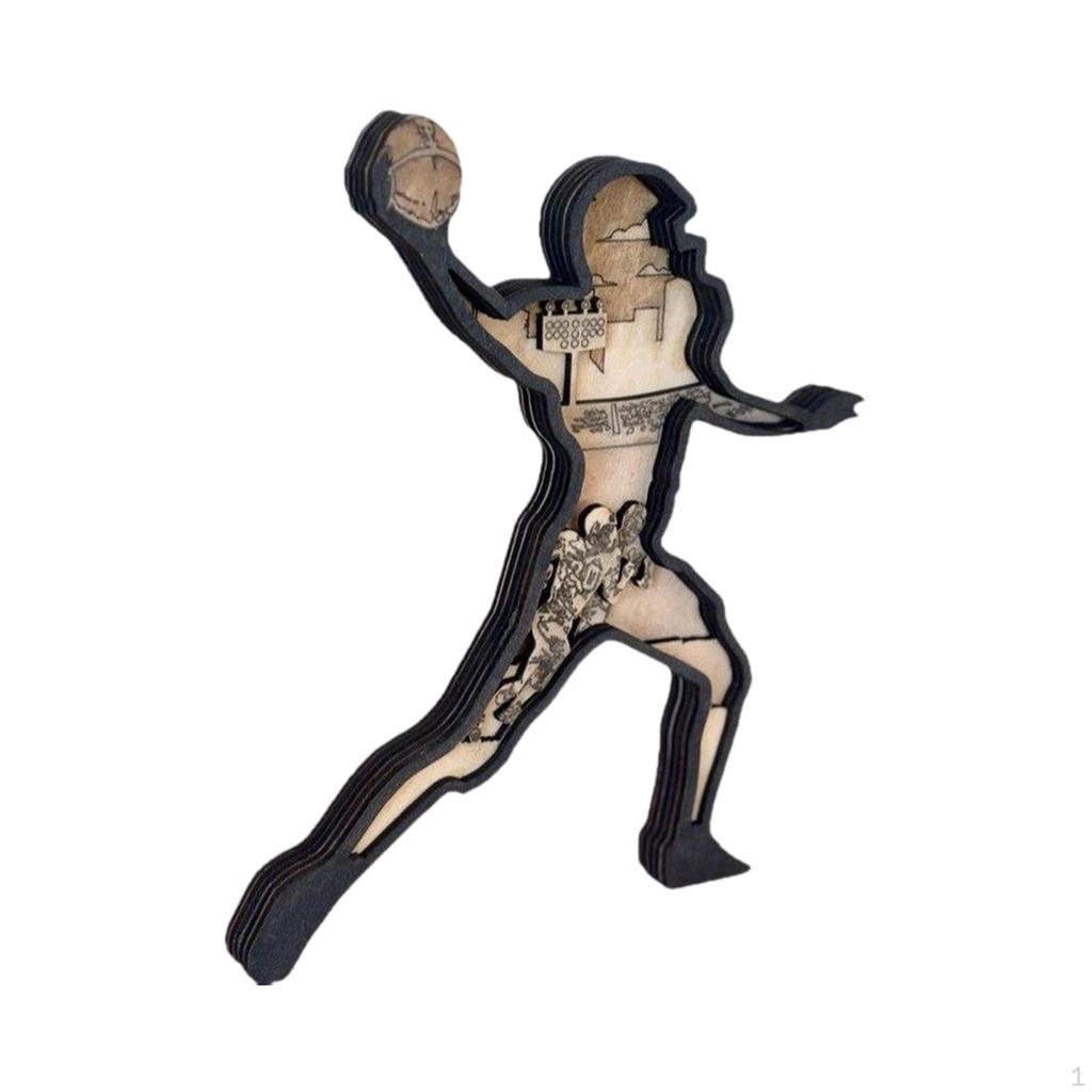 Athlete Figure for Tabletop, Wood Ornament Player Design Living Space