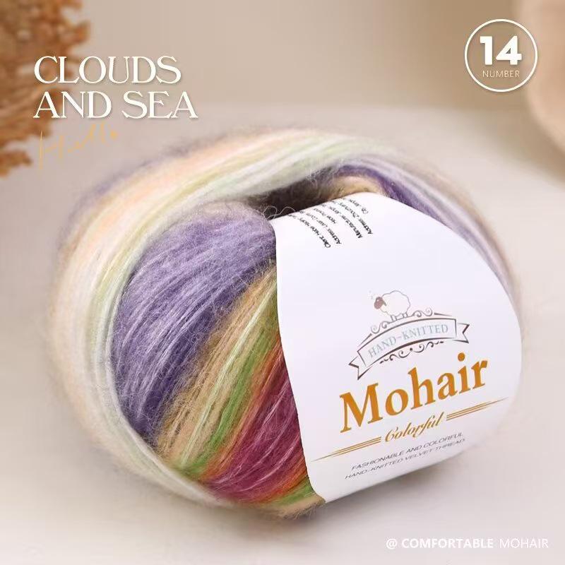 Silk Mohair Gradient Yarn for Hand-Knitted Shawls and Sweaters