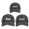 DAD MOM MINI Printed Dad Mama Mini Love Caps Washed Cotton Adjustable Embroidery Baseball Cap Outdoor Sunscreen Hats