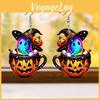 Halloween Themed Colorful Cartoon Ghost Pumpkin Pattern Women Acrylic Earrings