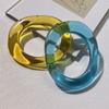 Shining Exaggerate Resin Bracelet Simple Women Hand Ring Temperament Transparent Bangle  Daily