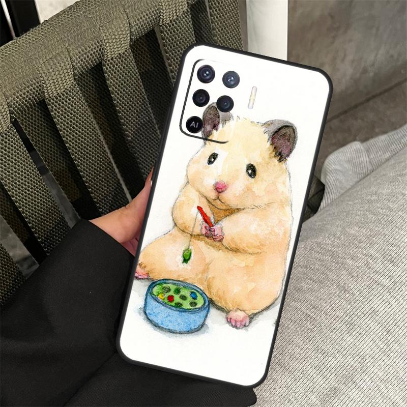 Hamster Art Case For Oppo A80 A60 A40 A94 A54 A98 A78 A18 A38 A58 A16 A76 A96 A17 A77 A74 A57S A15 Cover