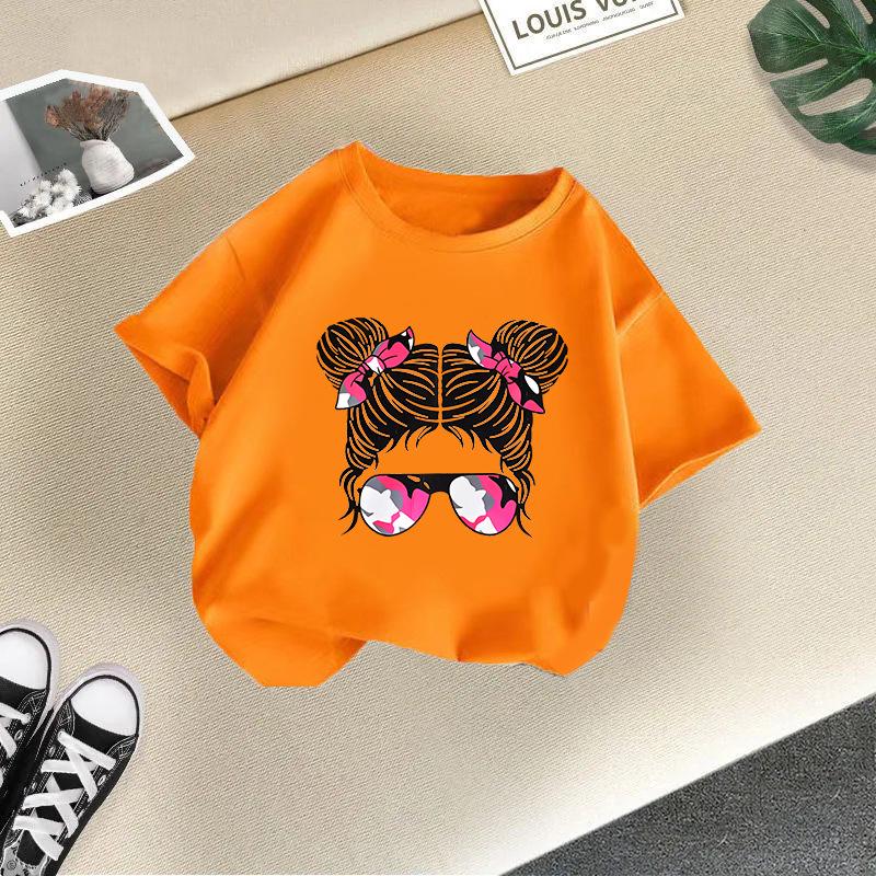 Unisex Summer 2024 Kids' Cotton T-Shirt – Fashionable Short-Sleeve Round Neck for Boys and Girls