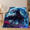 Japanese Samurai Bushido Katana Flannel Blanket Soft Warm Blanket for Bedroom Living Room Bed Office Travel Camping Picnic Gift