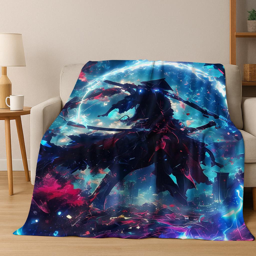 Japanese Samurai Bushido Katana Flannel Blanket Soft Warm Blanket for Bedroom Living Room Bed Office Travel Camping Picnic Gift