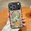 Translucent Matte Magnetic Case For iPhone 17 16 15 Pro 14 13 Pro Max 16e 17e For Magsafe Big Floral Pattern Hard PC Back Cover