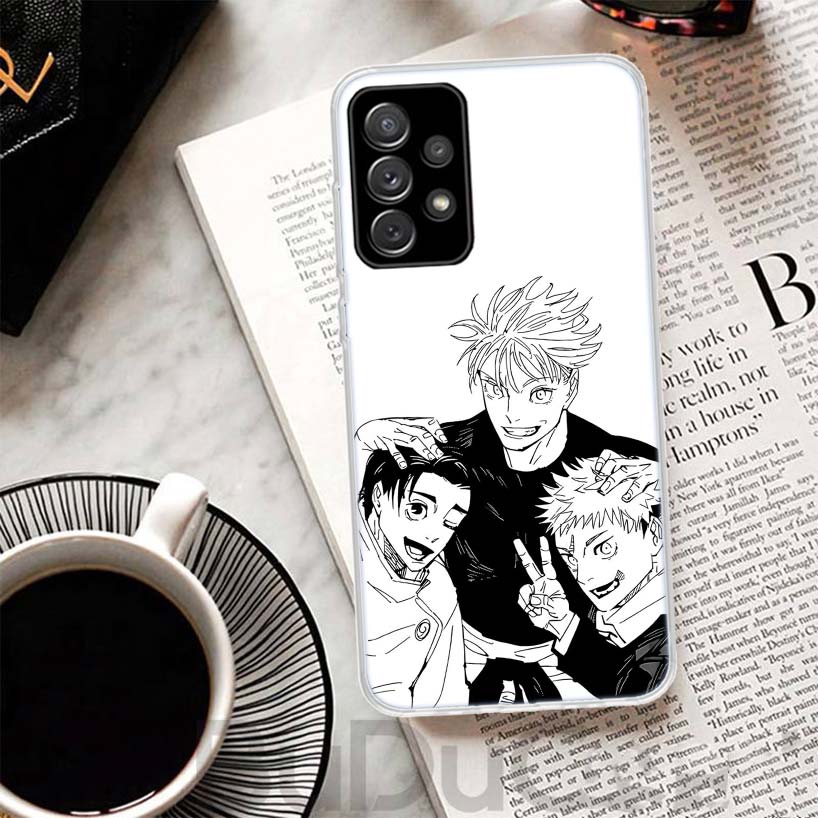Black White Kaisen J-Jujutsu Cover For Samsung Galaxy A52 A42 A32 A22 A12 A50 A51 Phone Case A70 A71 A40 A41 A30S A31 A20E A21S