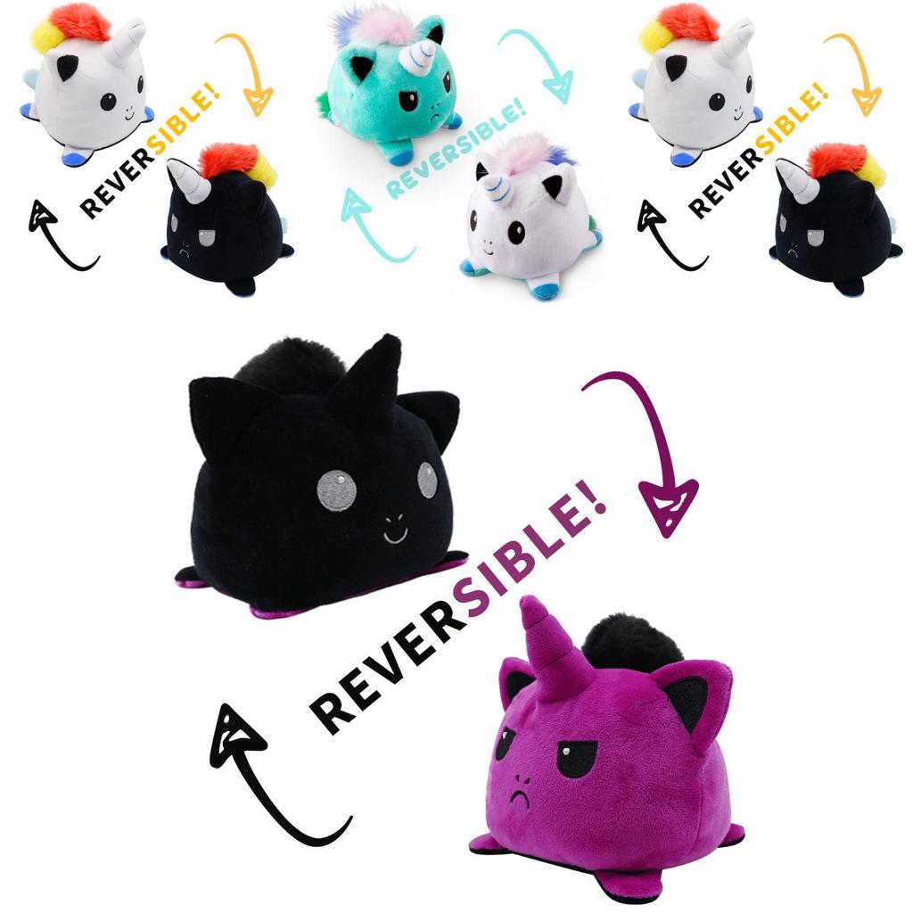 Soft And Colorful Reversible Flip Unicorn Plush Stuffed Toy Perfect For Children