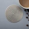 2026 10cm Golden Marble Leather Coasters for The Hot Cafe and Cold Water Set of 6