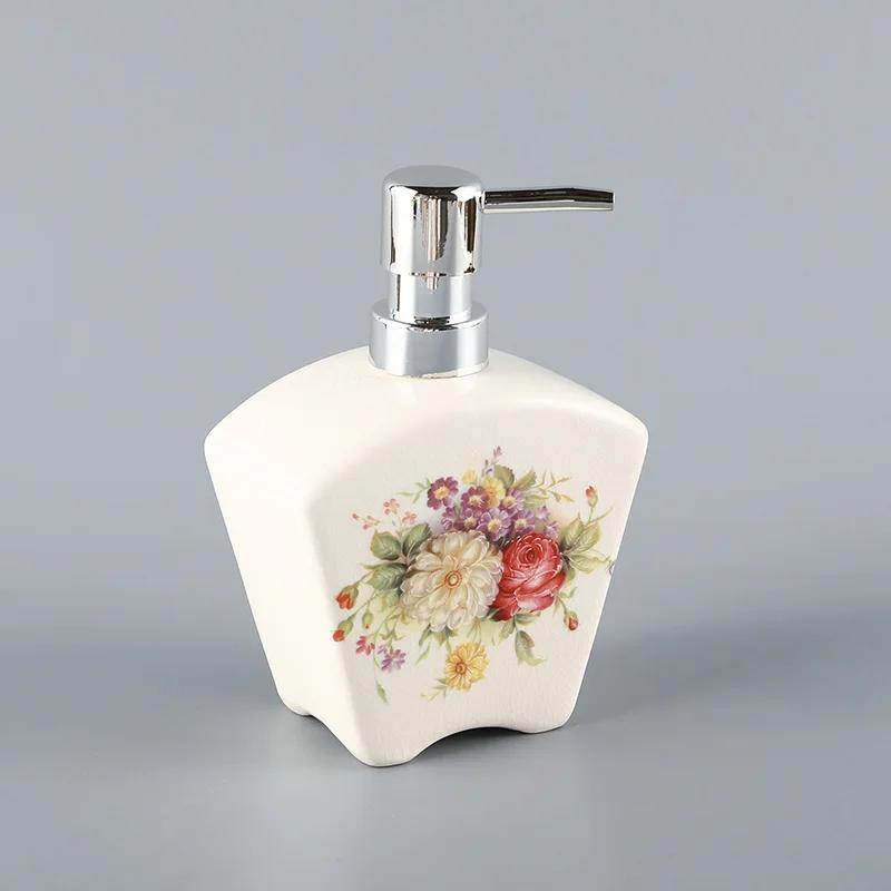450ml Ceramic Hand Sanitizer Bottle French Premium Ice Cracked Shampoo Bottle Shower Gel Dispenser Bottle Bathroom Accessories