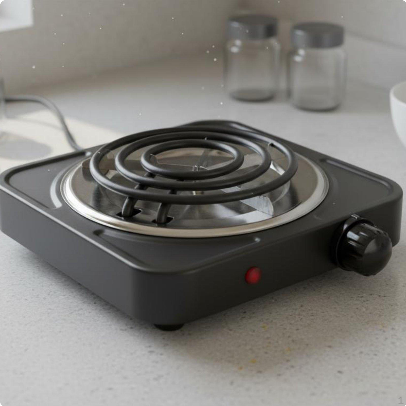 Single Coil Electric Plate 1000W Power Burner MultiFunction Portable