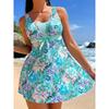Fresh Floral Women's Tankini Set - Conservative, Sexy Two-Piece Swimsuit with Square Leg Panty
