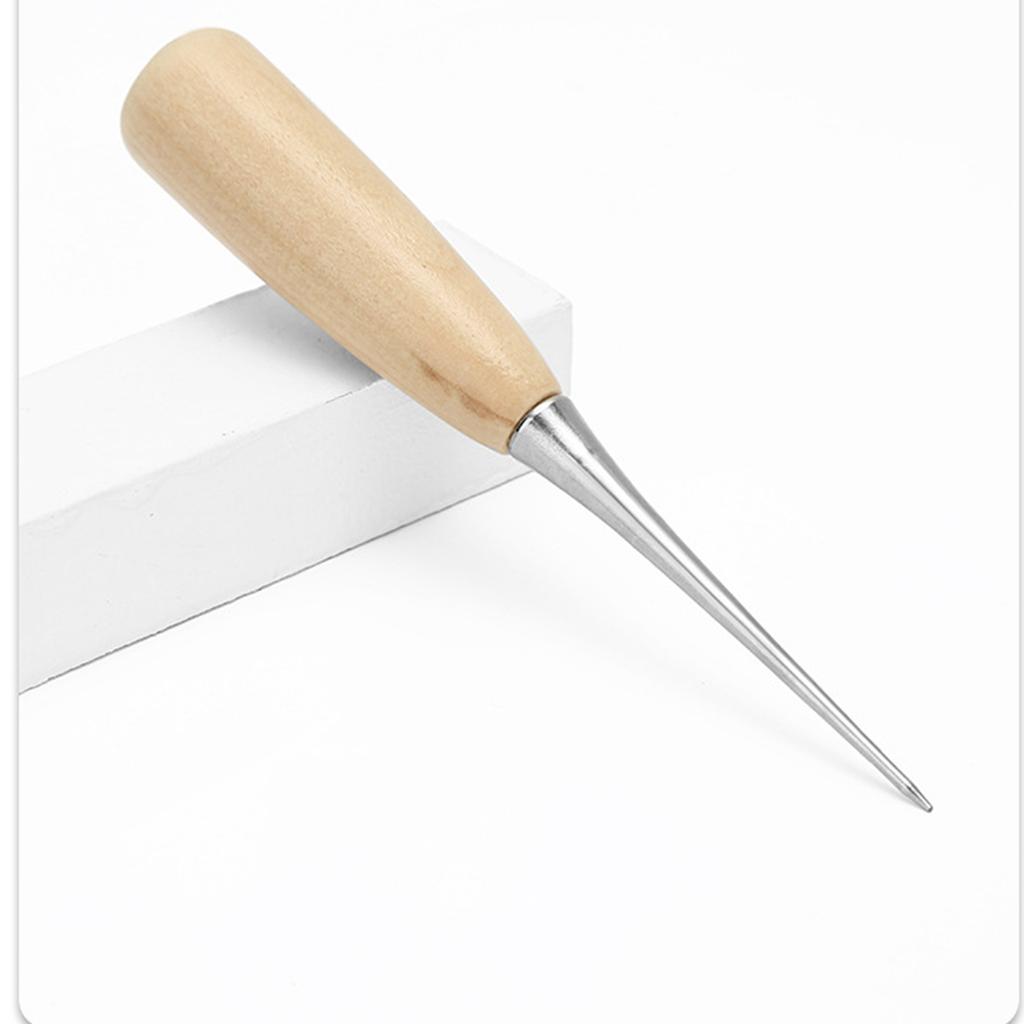 Professional Shoemaking Tool Ergonomic Wood Handle Awl For Leatherworking And Crafting Accessories