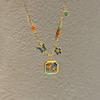 Pure Copper Gold-plated Enamel Butterfly Necklace Light Luxury Niche Exquisite Antique Style Sweater Chain Women's Birthday Gift