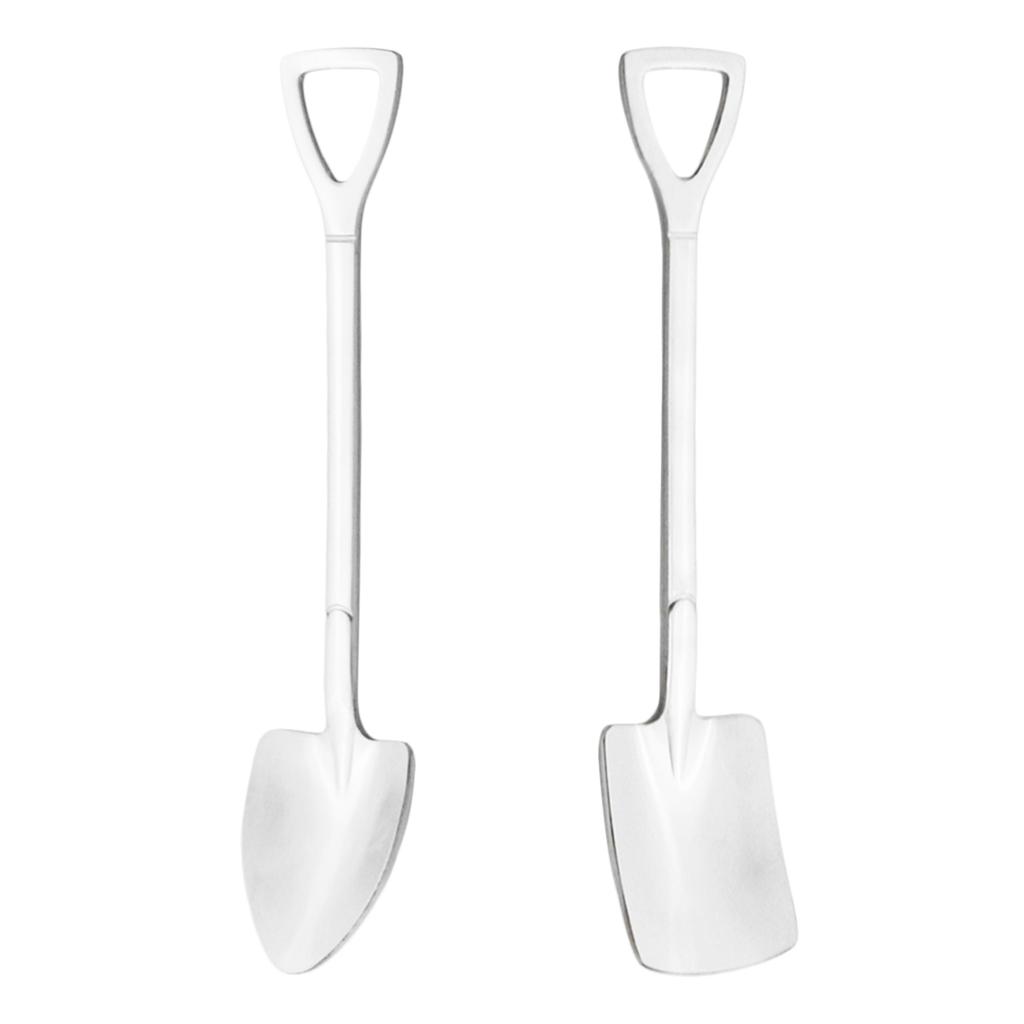 Rainbow Stainless Steel Shovel Spoon Set Ice Cream Stirring Spoon Tool Creative Teaspoon Dessert Coffee Spoon Party Cutlery Set