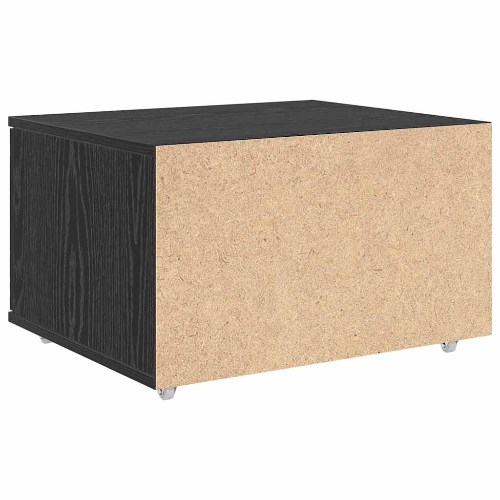 Drawer Cabinet with Wheels Black Oak Effect 55 x 45 x 31 cm