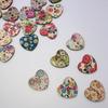50pcs Multicolor Heart Shape 2 Holes Wood Sewing Buttons Scrapbooking Bouton