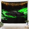 Japanese Car Tapestry, Fuji Mountain and Cherry Blossom Print Wall Hanging for Bedroom, Living Room and Aesthetic Decor