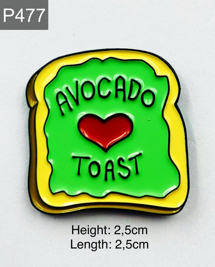 New Enamel Pin with Saying Avocado Toast Heart Fun Cool Funny Metal Pin Gift Birthday 1 Piece