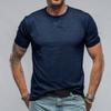 Men's Summer Solid Round Neck Short Sleeved T-shirt