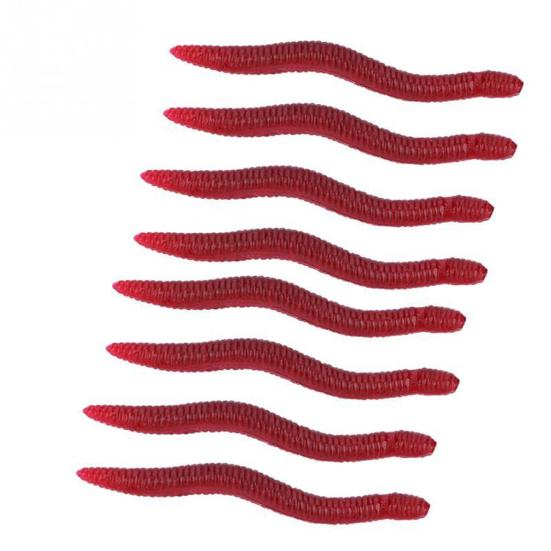 50Pcs 3.5cm Worm Bait Simulation High Elasticity Bite Resistant Angling Earthworm Bait Worms