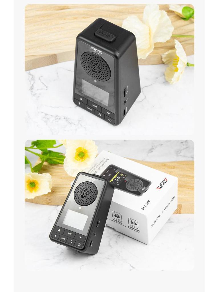 Anoma Rechargeable Bluetooth Metronome with Speaker and Universal Stand for Piano, Violin, and Drums