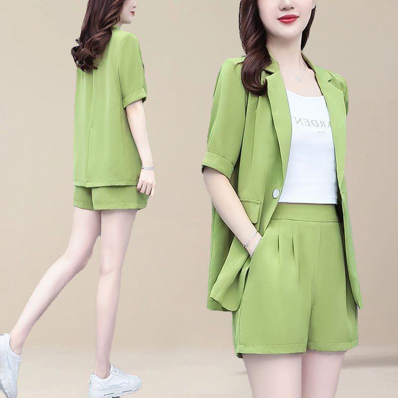 2024 Summer Korean Style Women's Blazer & Shorts Set - Thin, Casual, Elegant Two-Piece