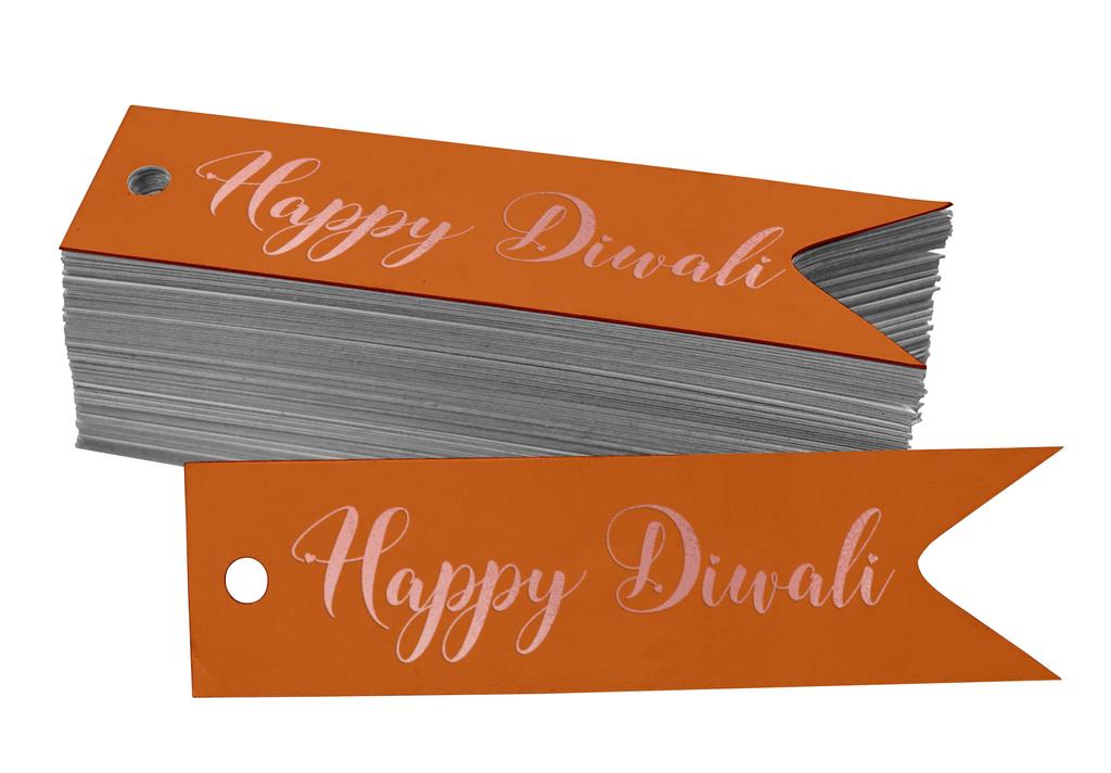 Inkdotpot Pack Of 100 Happy Diwali Favor Paper Tags Craft Real Gold Foil Hang