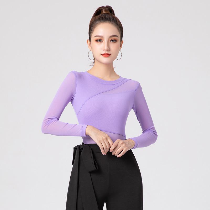 Premium Women's Long-Sleeve Latin Dance Top for Practice