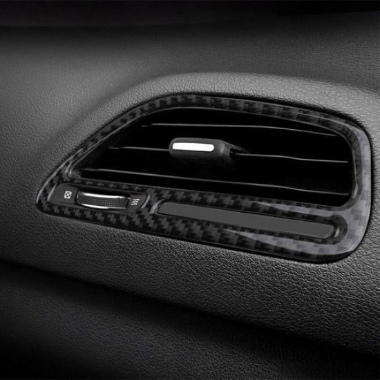 Carbon Fiber Dashboard Left + Right Air Vent Cover For Dodge Challenger 2015-20