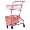 F7 Rosa Doppelschichtiger Einkaufstrolley