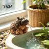 Life Like Hippo Decor Water Spitting Hippopotamus Figurine, Realistic Resin Statue, Animal Statue for Spray Fountain Sculpture Garden Pond Pool
