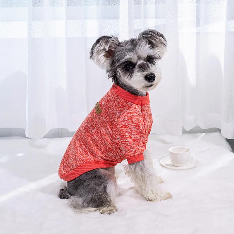 Cute Knitted Sweater for Dogs Warm Winter Jacket Cat Clothing Round Neck Pullover Pet Sweater for Small Medium Dogs Teddy