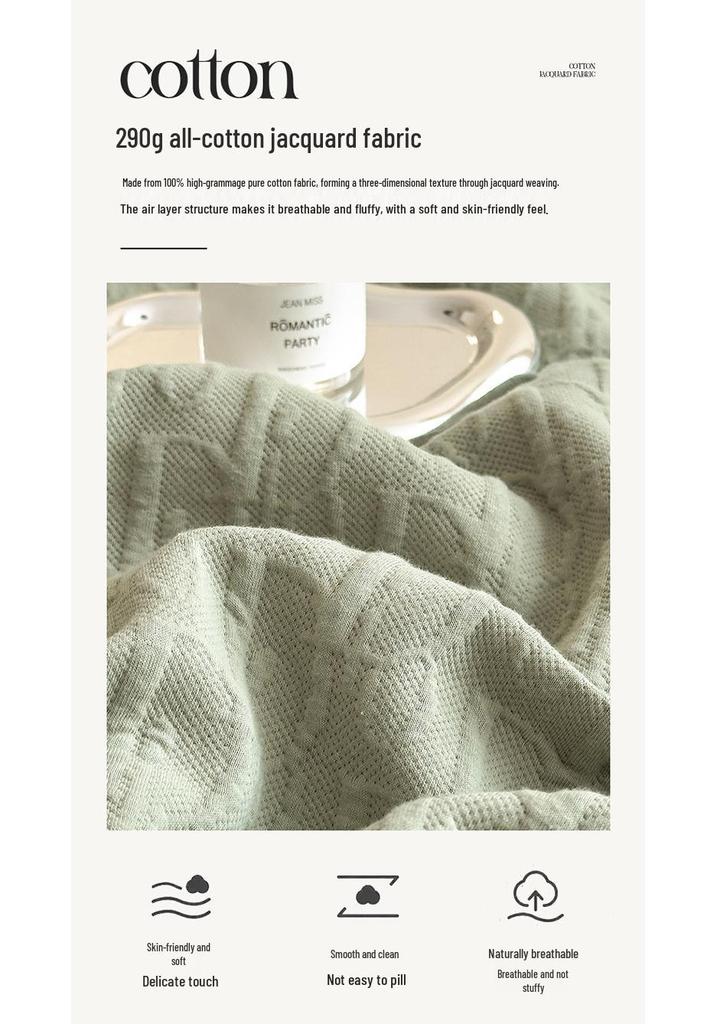 Class A Pure Cotton Three-Layer Gauze Blanket: Summer Cool, All-Season Jacquard Nap & Air Conditioning Quilt