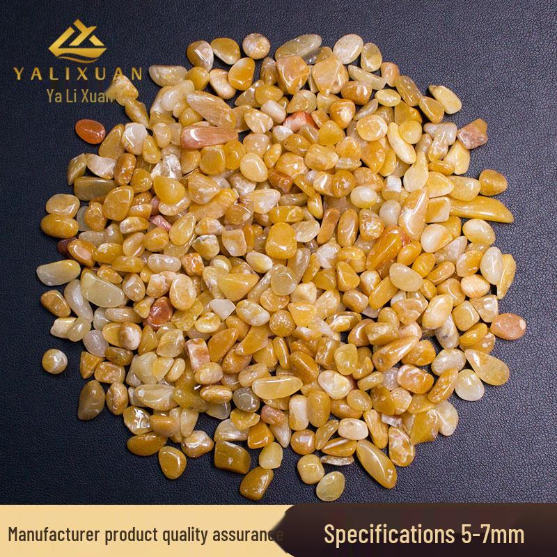 Натуральный золотой шелковый нефрит, измельченный камень, украшение для мандалы, аквариумов и ландшафтного дизайна