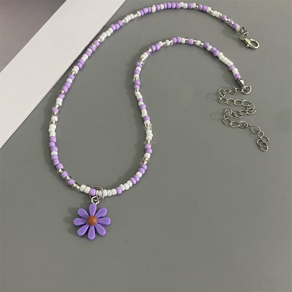1 PC Colorful Rice Beads Handmade Choker Necklace For Girl Women Spring Summer Holiday Necklace Gift Neck Jewwelry