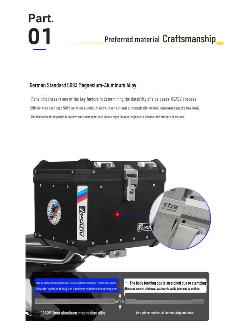 GSADV Aluminum Tail Box for CFMOTO ZEEHO AE8 Electric Scooter Pedal Modification