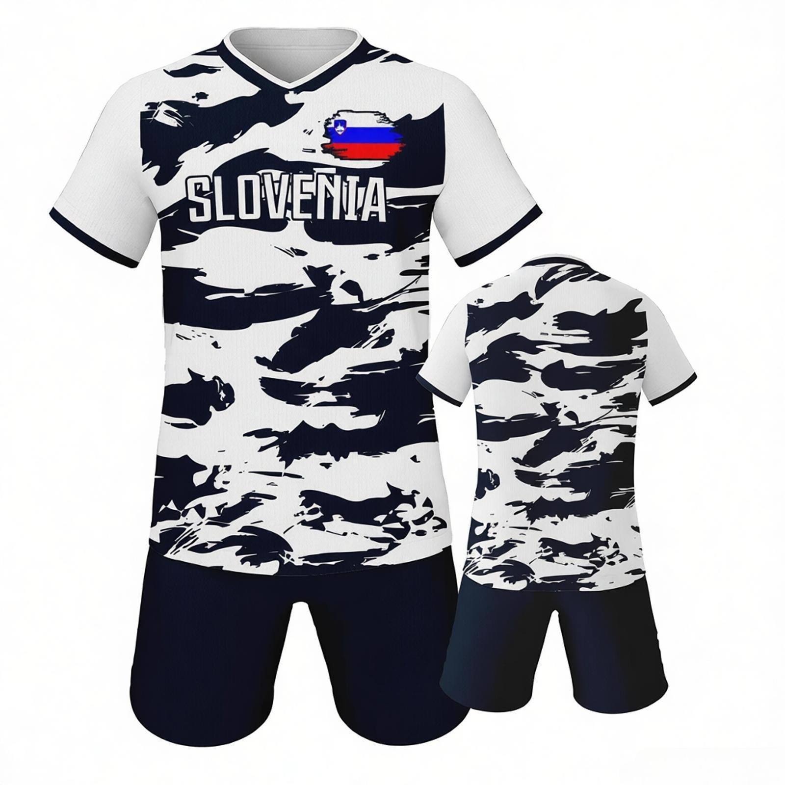 Slovenia Soccer Jersey Set Football Kit Quick-Dry Team Tracksuit XS