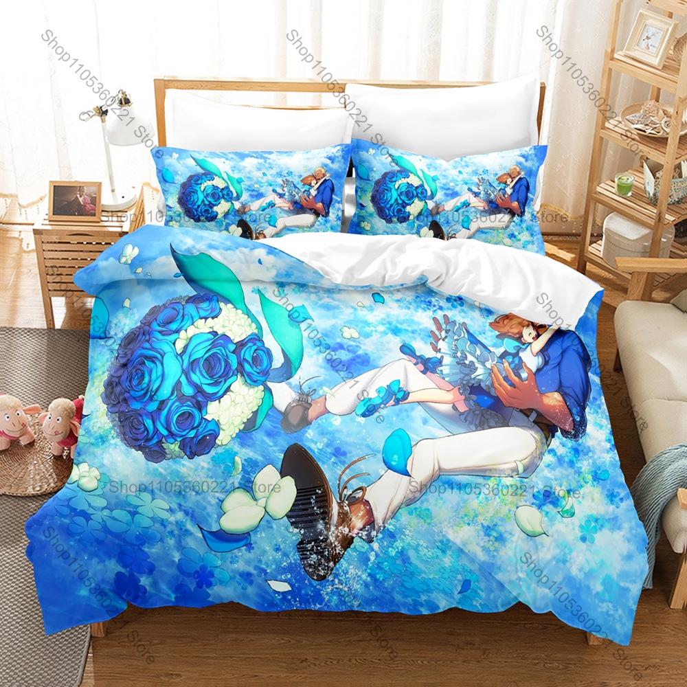 Sharp Scissor Blade Graphic Kill La Kill High Energy Shonen Action Anime Bedding Duvet Cover + 2 Pillowcases Teen Otaku Bedroom