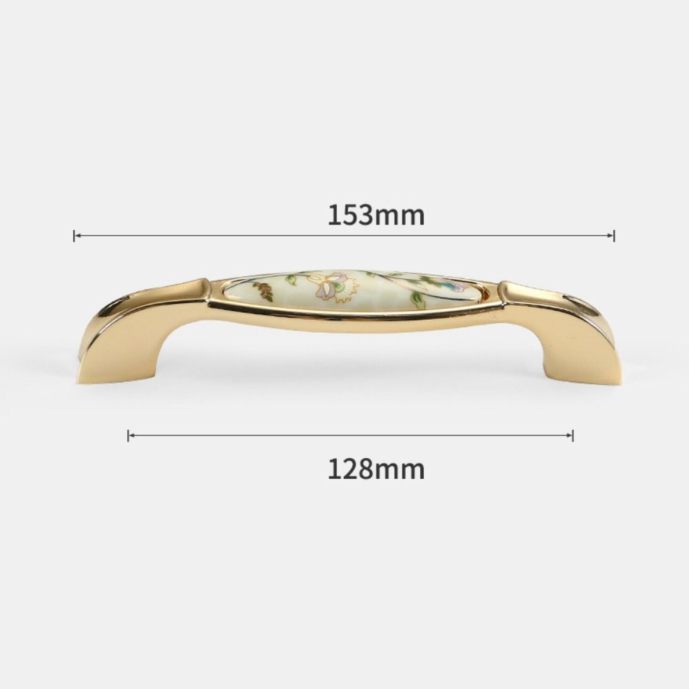 Zinc Alloy Gold Kitchen Cabinet Handle Light Luxury Stylish Design Ceramic Drawer Pulls Elegant European Modern