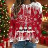Women's Casual Long Sleeve Christmas Print Neck Top