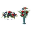 Memorial Grave Flower Saddles for Tombstone Artificial Cemetery Flower Bouquets with Vase for Graveyard Decoration