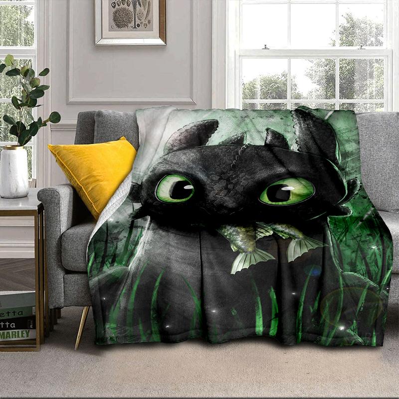 Dragon's Glimmering Fish Blanket Flannel Blanket for bed, sofa, Camping, Hiking, Picnic Essentials, gift for family Fan gifts